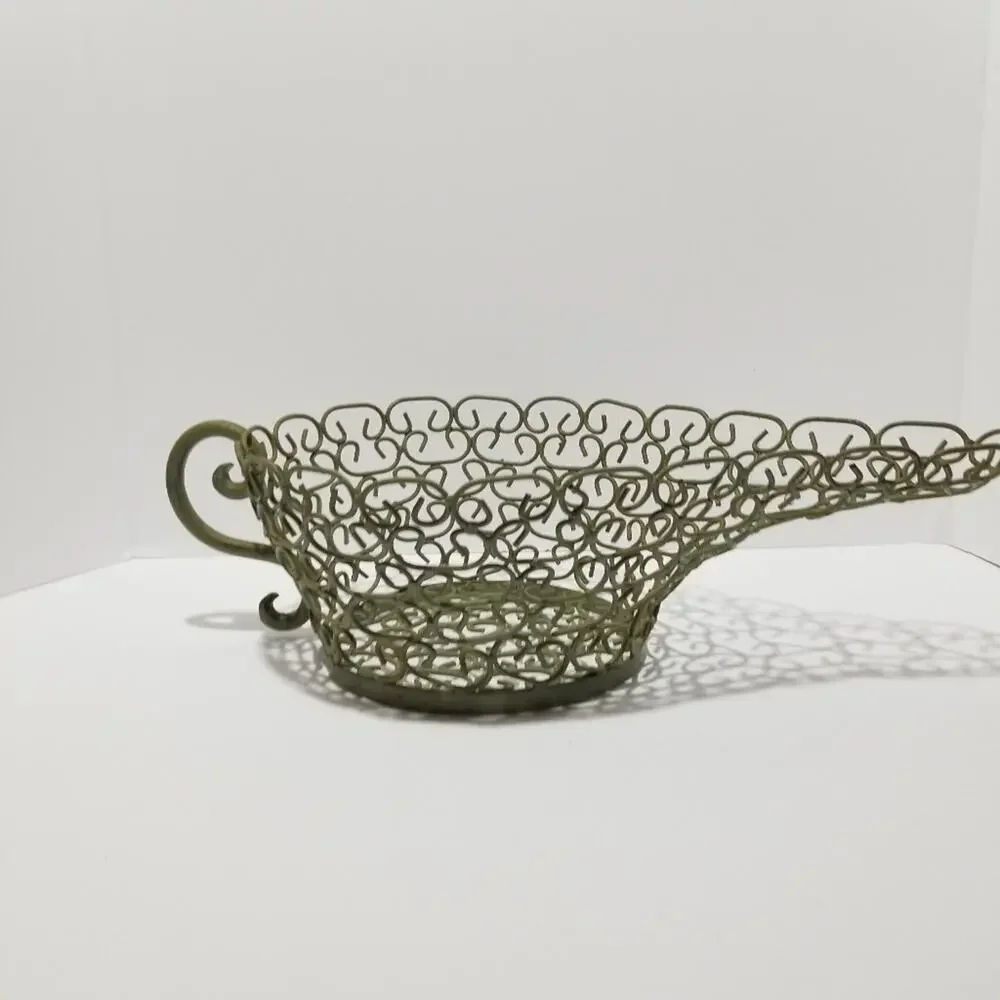 Wire Basket Kitchen Decor Gravy Boat Teapot Handle